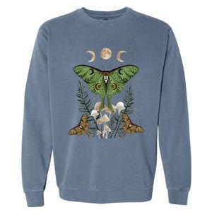 Fairy Grunge Fairycore Aesthetic Goth Luna Moth Mushroom Garment-Dyed Sweatshirt