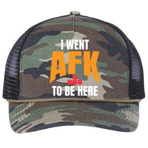 Funny Gift For A Pc Gamer I Went Afk To Be Here T Gift Retro Rope Trucker Hat Cap