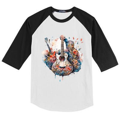 Floral Guitar Kids Colorblock Raglan Jersey