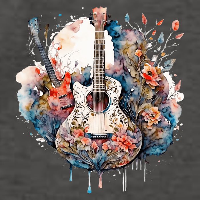 Floral Guitar Vector Backpack
