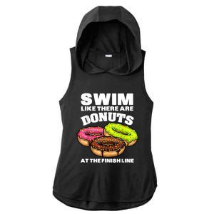 Funny Gift For Swimming Donut Design Men Women Swimmer Sports Athlete Ladies PosiCharge Tri-Blend Wicking Draft Hoodie Tank