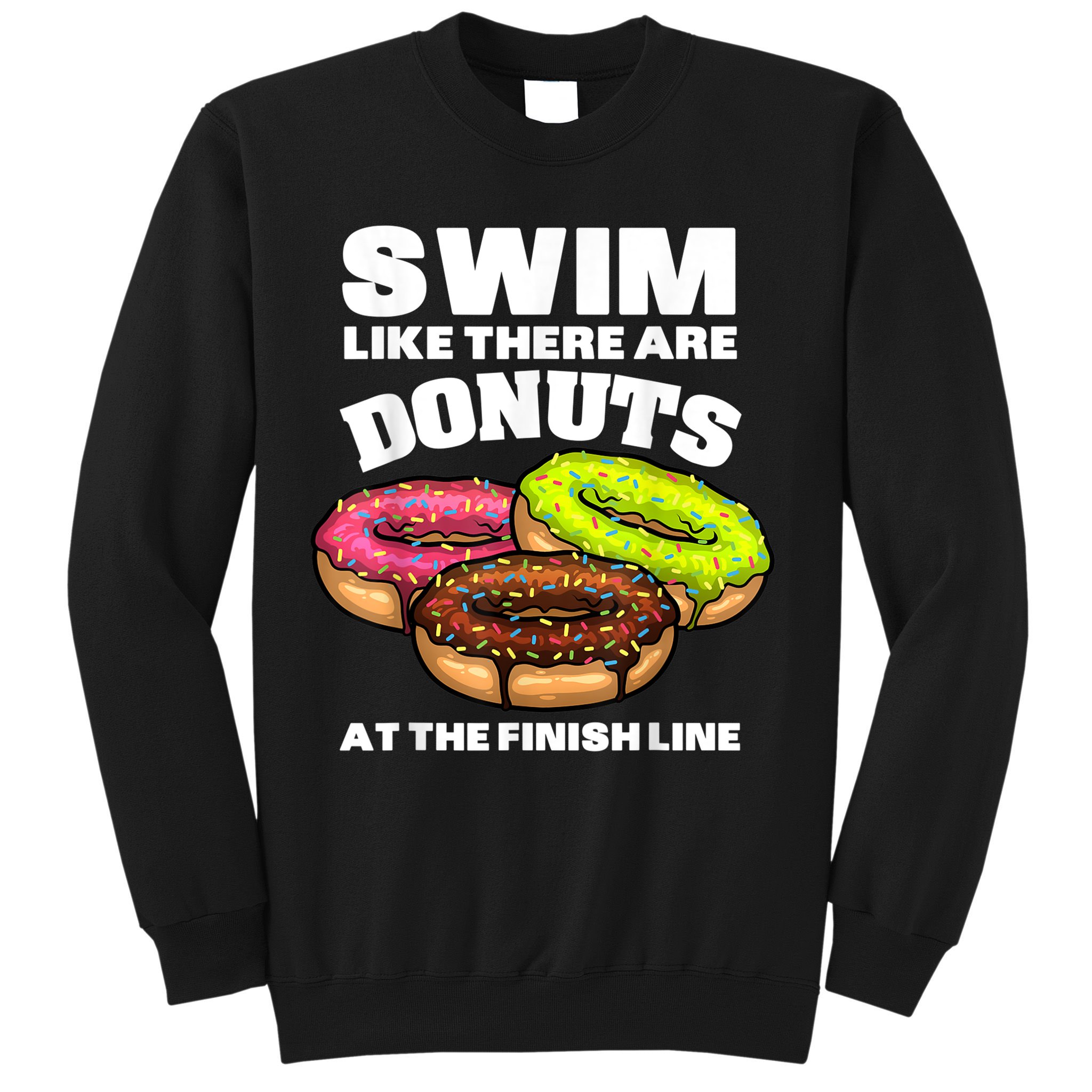 Funny Gift For Swimming Donut Design Men Women Swimmer Sports Athlete Sweatshirt