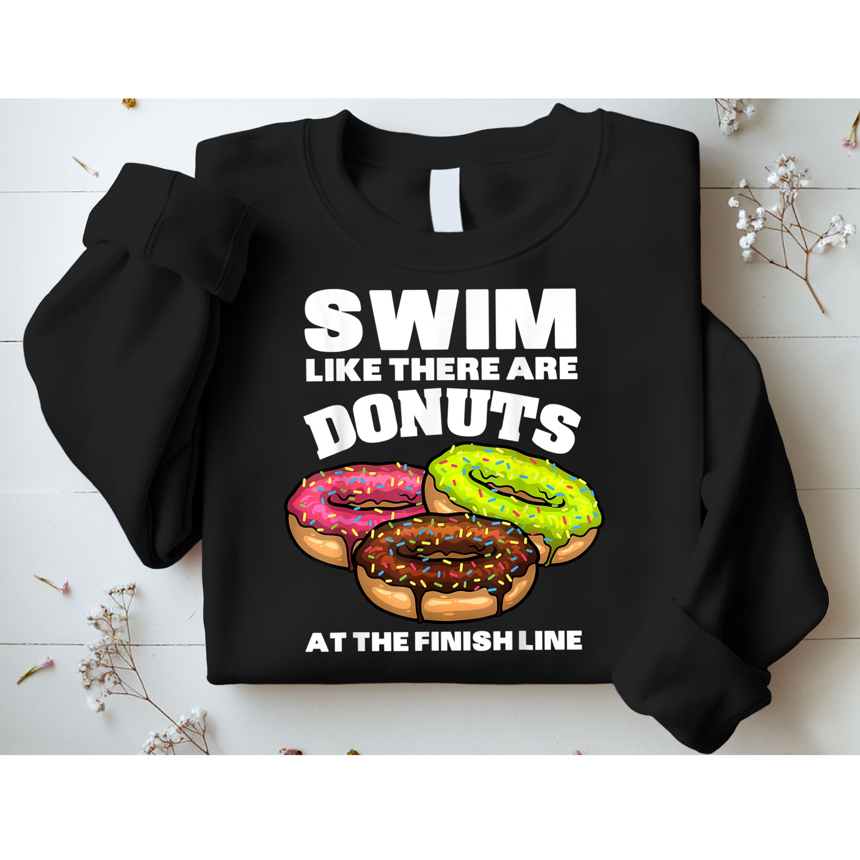 Funny Gift For Swimming Donut Design Men Women Swimmer Sports Athlete Sweatshirt
