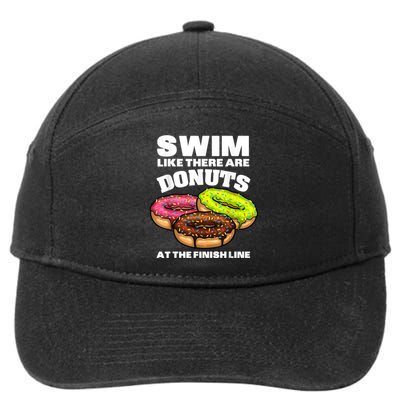 Funny Gift For Swimming Donut Design Men Women Swimmer Sports Athlete 7-Panel Snapback Hat