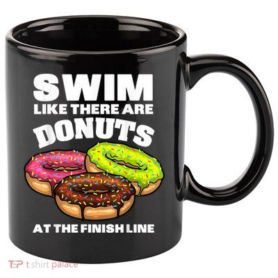 Funny Gift For Swimming Donut Design Men Women Swimmer Sports Athlete 11oz C Handle Ceramic Mug