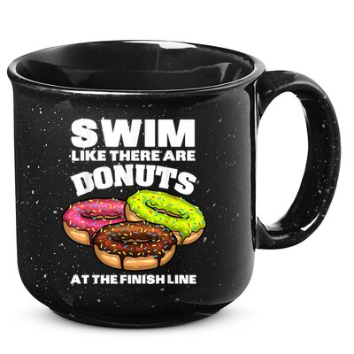 Funny Gift For Swimming Donut Design Men Women Swimmer Sports Athlete 15oz Campfire Ceramic Mug