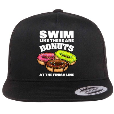 Funny Gift For Swimming Donut Design Men Women Swimmer Sports Athlete Flatbill Hat