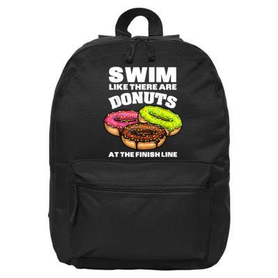 Funny Gift For Swimming Donut Design Men Women Swimmer Sports Athlete 16 in Basic Backpack
