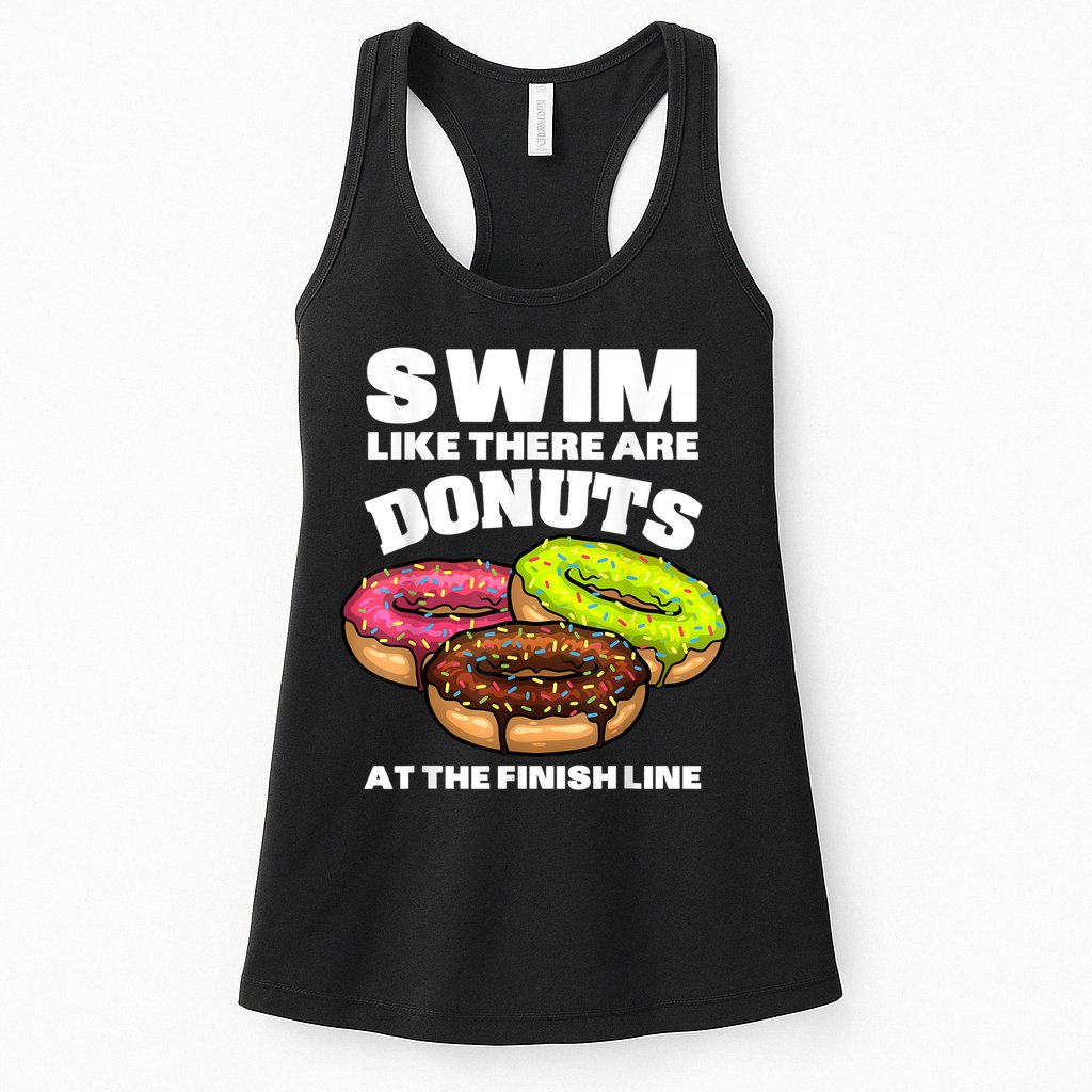 Funny Gift For Swimming Donut Design Men Women Swimmer Sports Athlete Womens Tank Top
