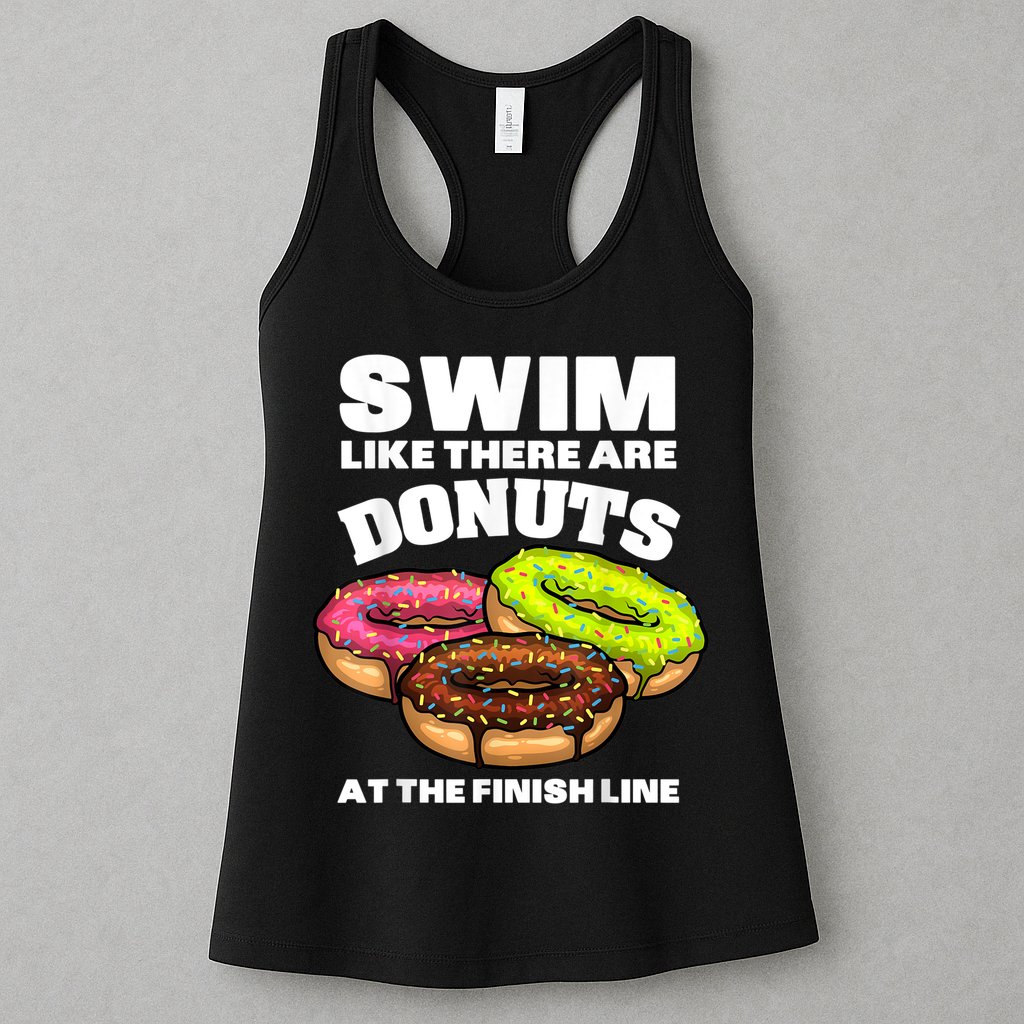 Funny Gift For Swimming Donut Design Men Women Swimmer Sports Athlete Womens Tank Top
