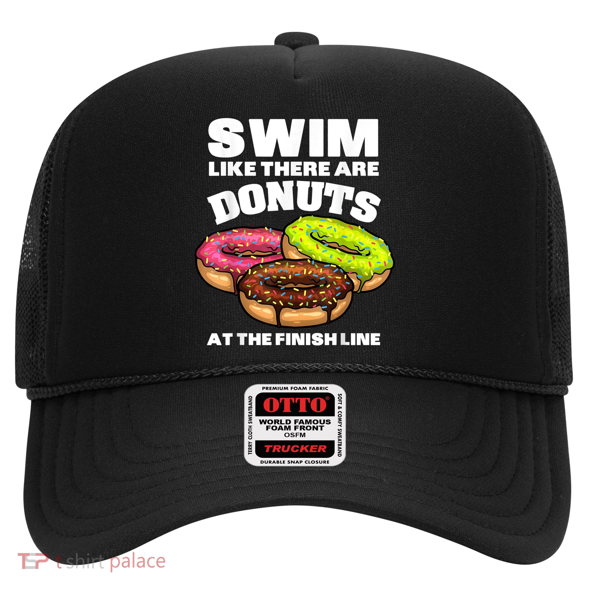 Funny Gift For Swimming Donut Design Men Women Swimmer Sports Athlete Trucker Hat