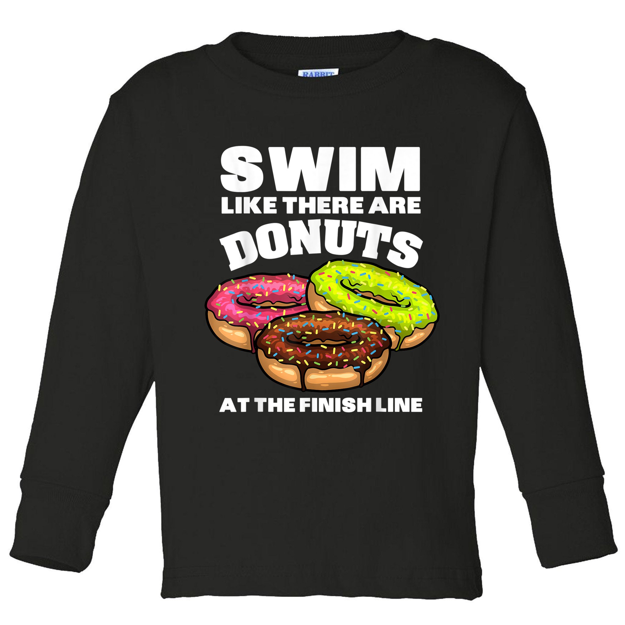 Funny Gift For Swimming Donut Design Men Women Swimmer Sports Athlete Toddler Long Sleeve Shirt