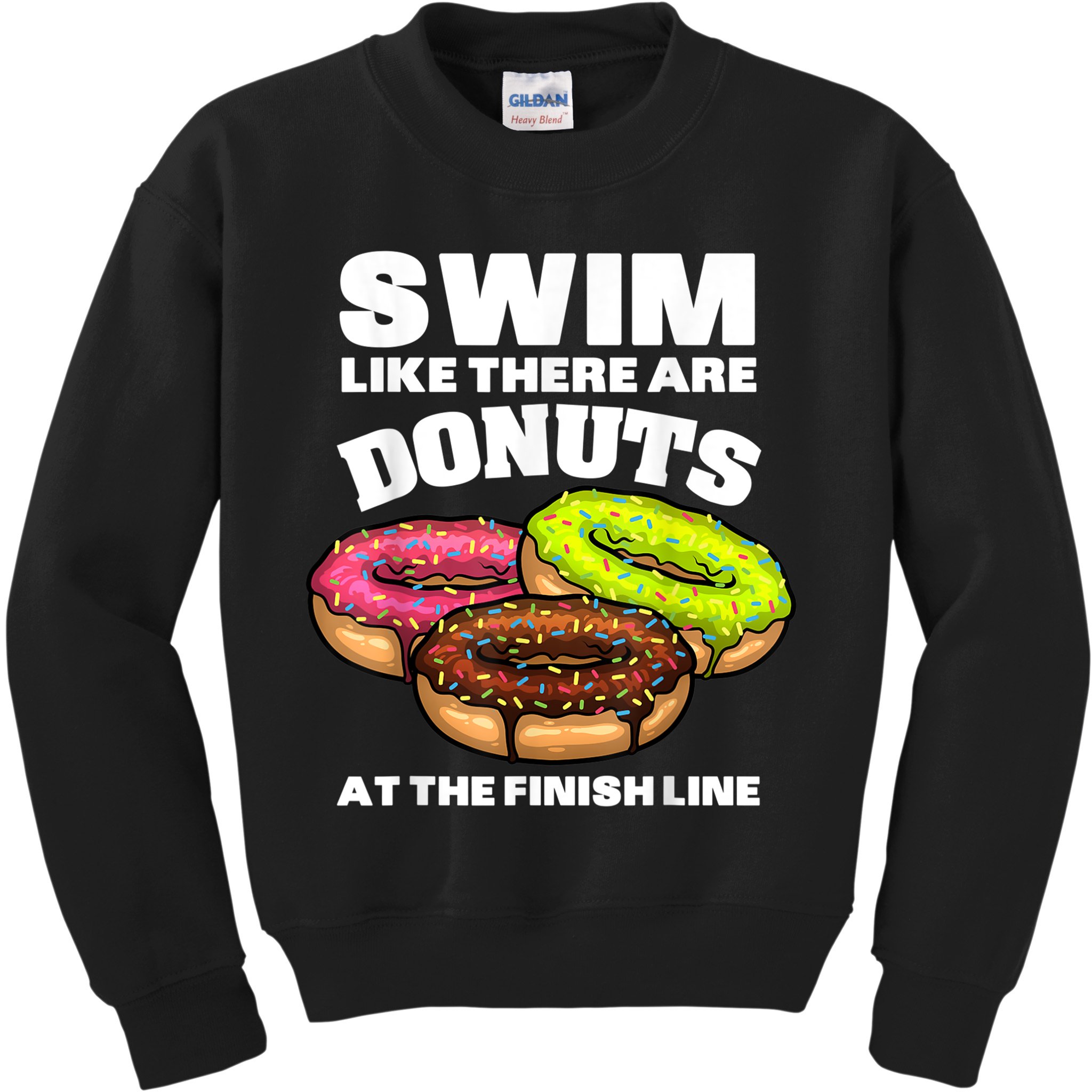 Funny Gift For Swimming Donut Design Men Women Swimmer Sports Athlete Kids Sweatshirt