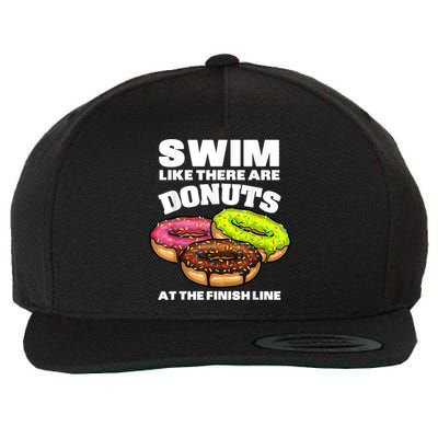 Funny Gift For Swimming Donut Design Men Women Swimmer Sports Athlete Wool Snapback Cap
