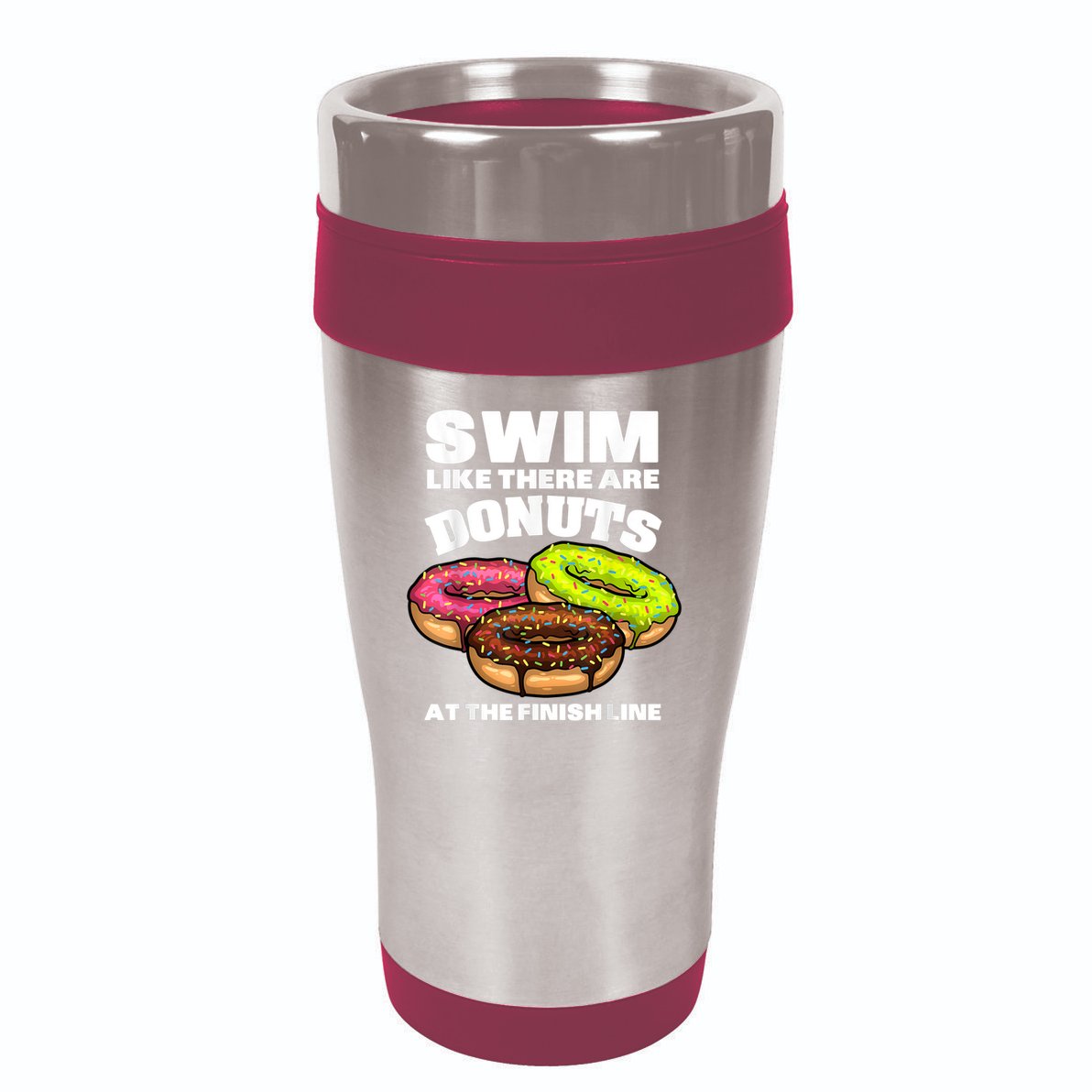 Funny Gift For Swimming Donut Design Men Women Swimmer Sports Athlete 16oz Travel Tumbler