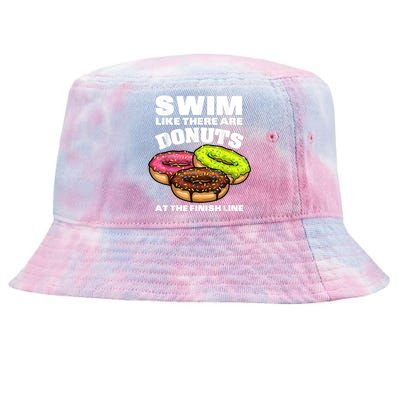 Funny Gift For Swimming Donut Design Men Women Swimmer Sports Athlete Tie-Dyed Bucket Hat