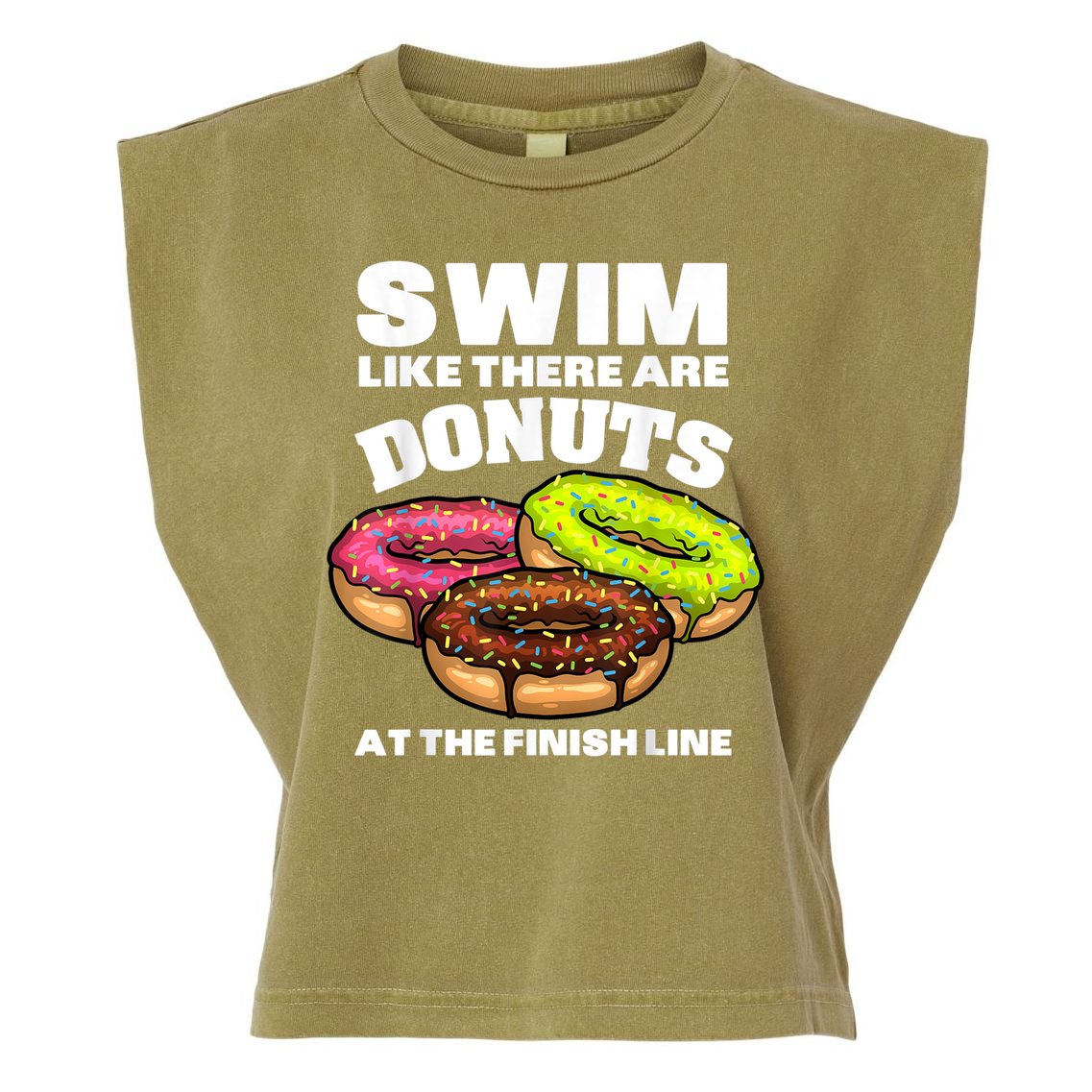 Funny Gift For Swimming Donut Design Men Women Swimmer Sports Athlete Garment-Dyed Women's Muscle Tee