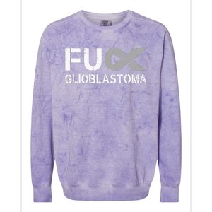 Fuck Glioblastoma Fu Cancer Awareness Ribbon Warrior Fighter Colorblast Crewneck Sweatshirt