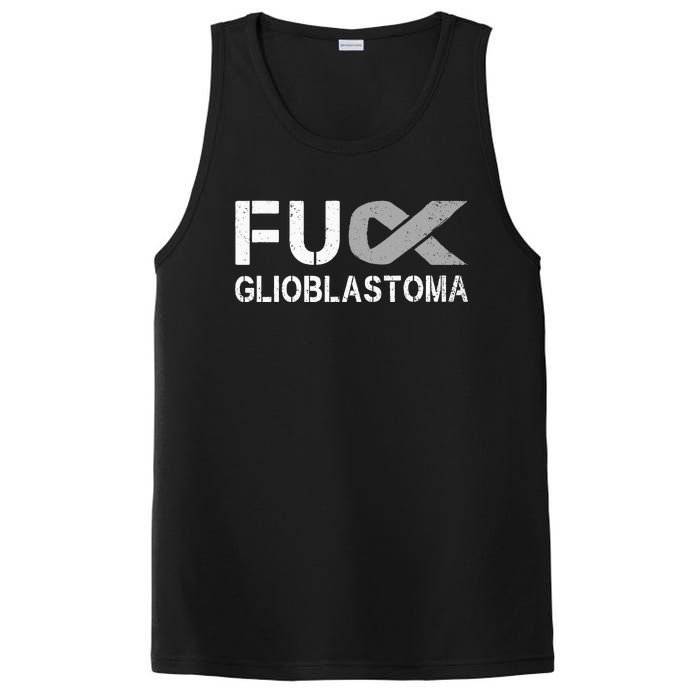 Fuck Glioblastoma Fu Cancer Awareness Ribbon Warrior Fighter PosiCharge Competitor Tank