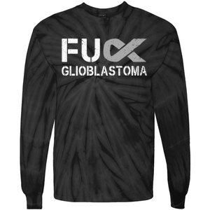 Fuck Glioblastoma Fu Cancer Awareness Ribbon Warrior Fighter Tie-Dye Long Sleeve Shirt