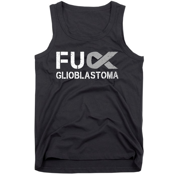 Fuck Glioblastoma Fu Cancer Awareness Ribbon Warrior Fighter Tank Top