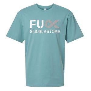 Fuck Glioblastoma Fu Cancer Awareness Ribbon Warrior Fighter Sueded Cloud Jersey T-Shirt