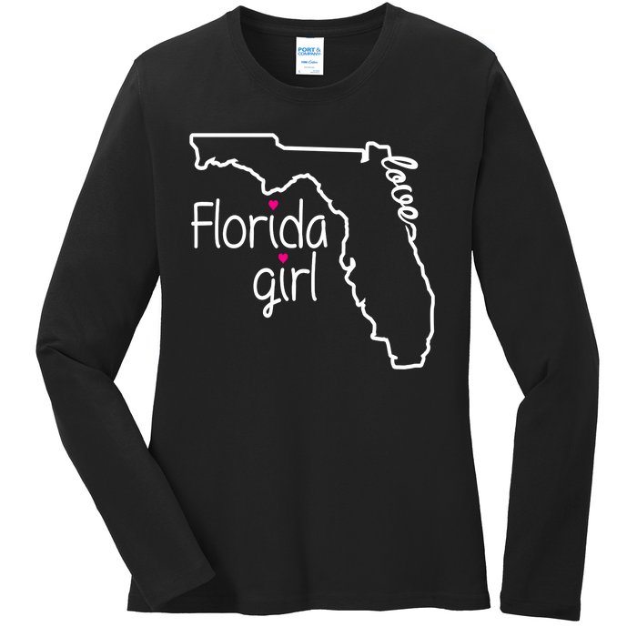 Florida Girl Ladies Long Sleeve Shirt