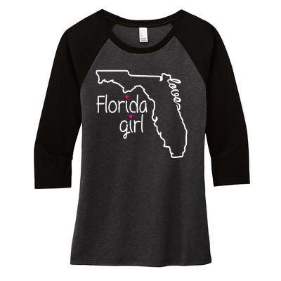 Florida Girl Women's Tri-Blend 3/4-Sleeve Raglan Shirt