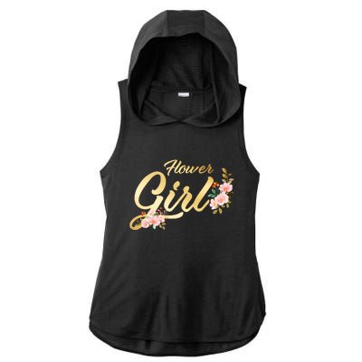 Flower Girl Floral Cute Wedding Ladies PosiCharge Tri-Blend Wicking Draft Hoodie Tank