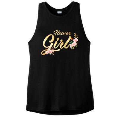 Flower Girl Floral Cute Wedding Ladies PosiCharge Tri-Blend Wicking Tank