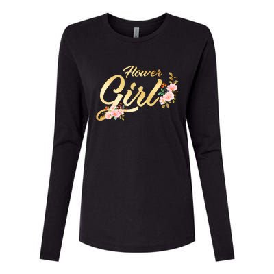 Flower Girl Floral Cute Wedding Womens Cotton Relaxed Long Sleeve T-Shirt