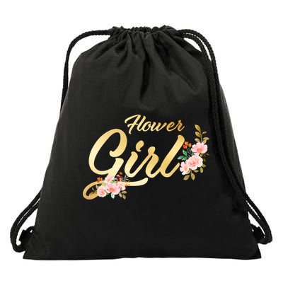 Flower Girl Floral Cute Wedding Drawstring Bag