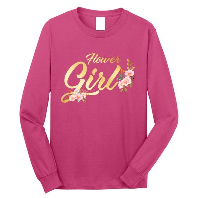 Flower Girl Floral Cute Wedding Long Sleeve Shirt