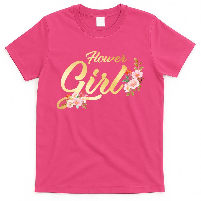 Flower Girl Floral Cute Wedding T-Shirt