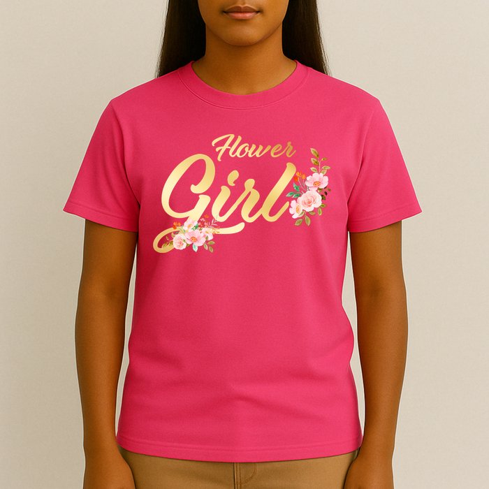 Flower Girl Floral Cute Wedding T-Shirt