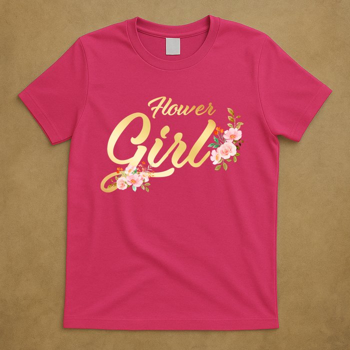 Flower Girl Floral Cute Wedding T-Shirt
