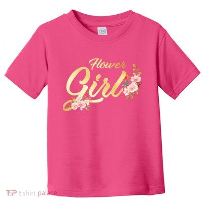 Flower Girl Floral Cute Wedding Toddler T-Shirt
