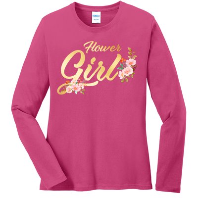 Flower Girl Floral Cute Wedding Ladies Long Sleeve Shirt