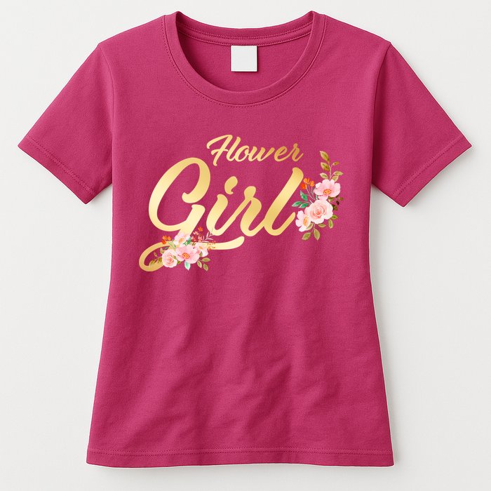 Flower Girl Floral Cute Wedding Womens T-Shirt