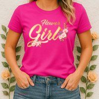 Flower Girl Floral Cute Wedding Womens T-Shirt