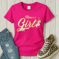 Flower Girl Floral Cute Wedding Womens T-Shirt