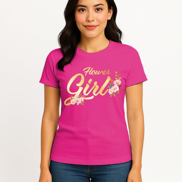 Flower Girl Floral Cute Wedding Womens T-Shirt