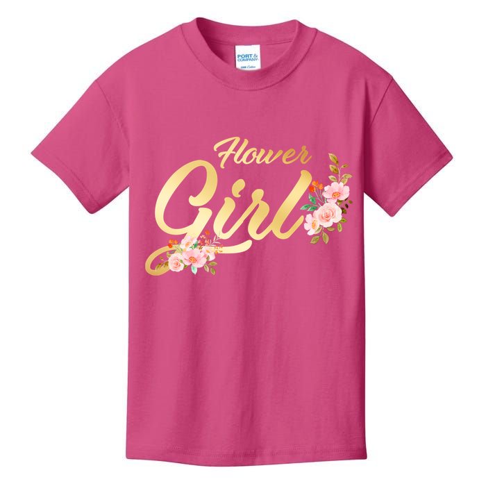 Flower Girl Floral Cute Wedding Kids T-Shirt