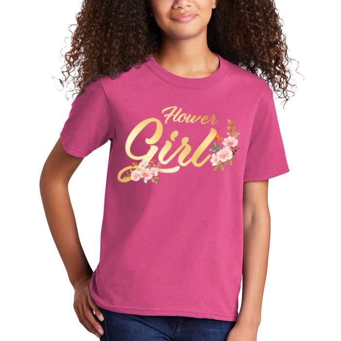 Flower Girl Floral Cute Wedding Kids T-Shirt