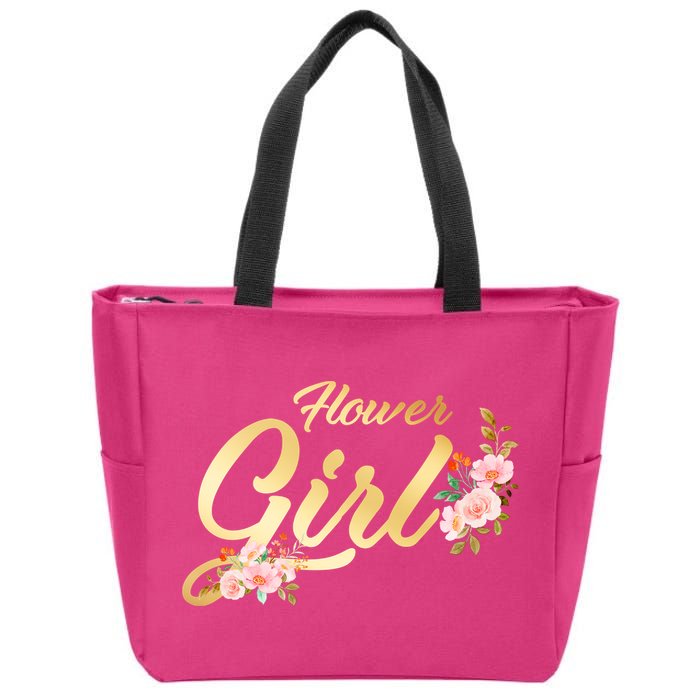 Flower Girl Floral Cute Wedding Zip Tote Bag