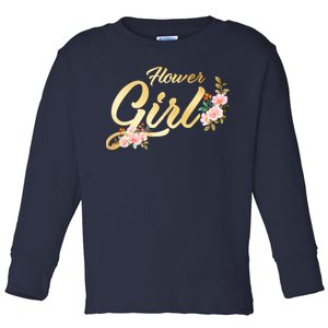 Flower Girl Floral Cute Wedding Toddler Long Sleeve Shirt