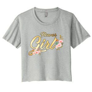 Flower Girl Floral Cute Wedding Women's Crop Top Tee