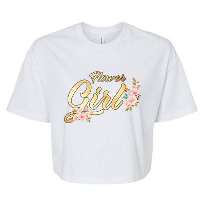 Flower Girl Floral Cute Wedding Bella+Canvas Jersey Crop Tee