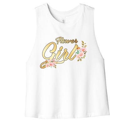 Flower Girl Floral Cute Wedding Women's Racerback Cropped Tank