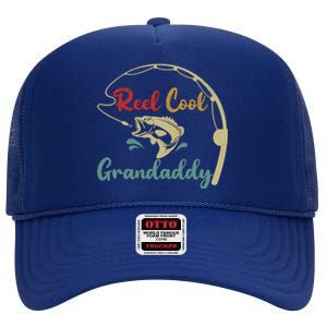 Fisherman Grandaddy Funny Reel Cool Grandaddy Fishing High Crown Mesh Back Trucker Hat